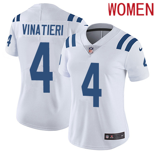 2019 Women Indianapolis Colts #4 Vinatieri white Nike Vapor Untouchable Limited NFL Jersey